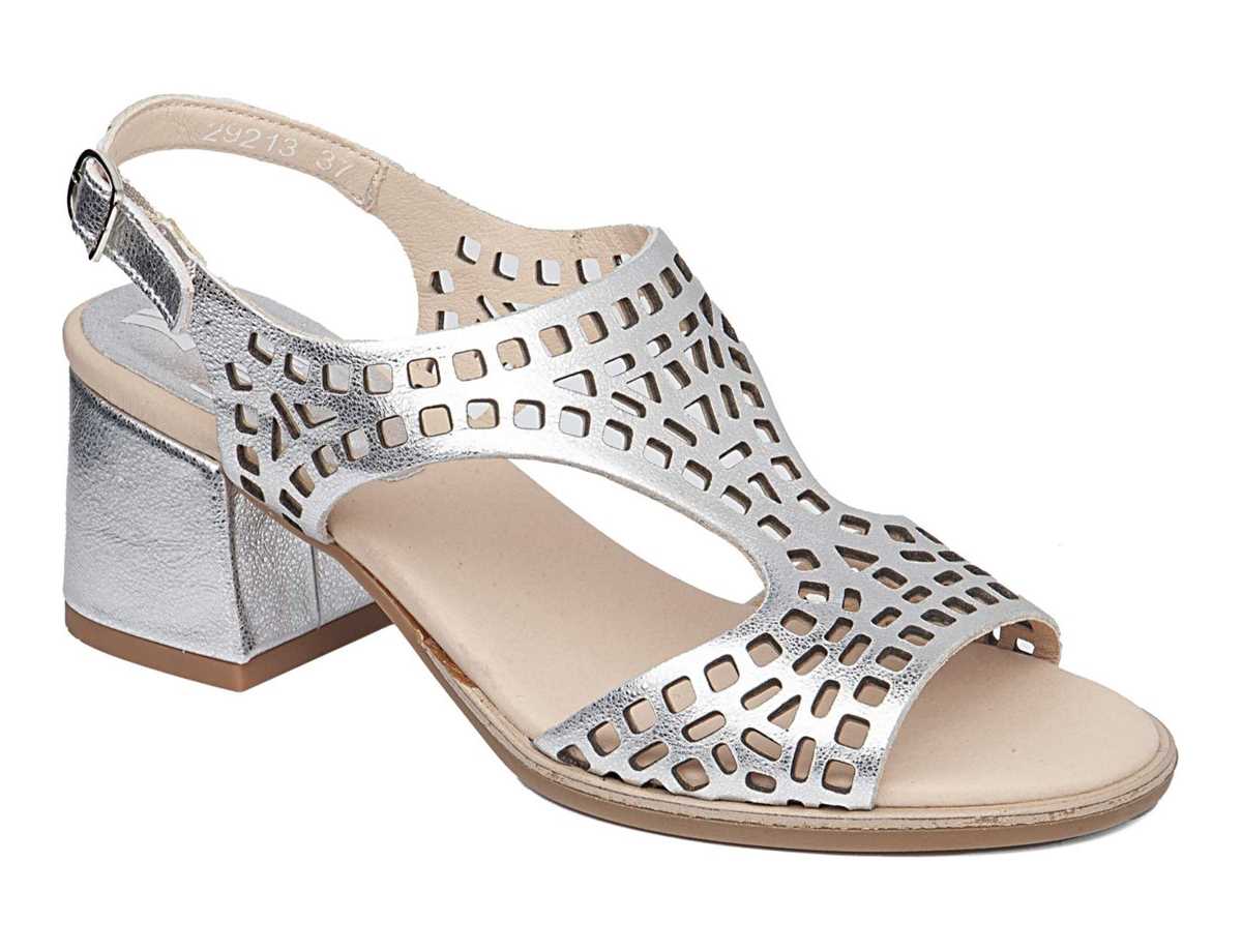 Callaghan 29213 Kibow Sandalen Absatz Damen Silber | TCA782FD