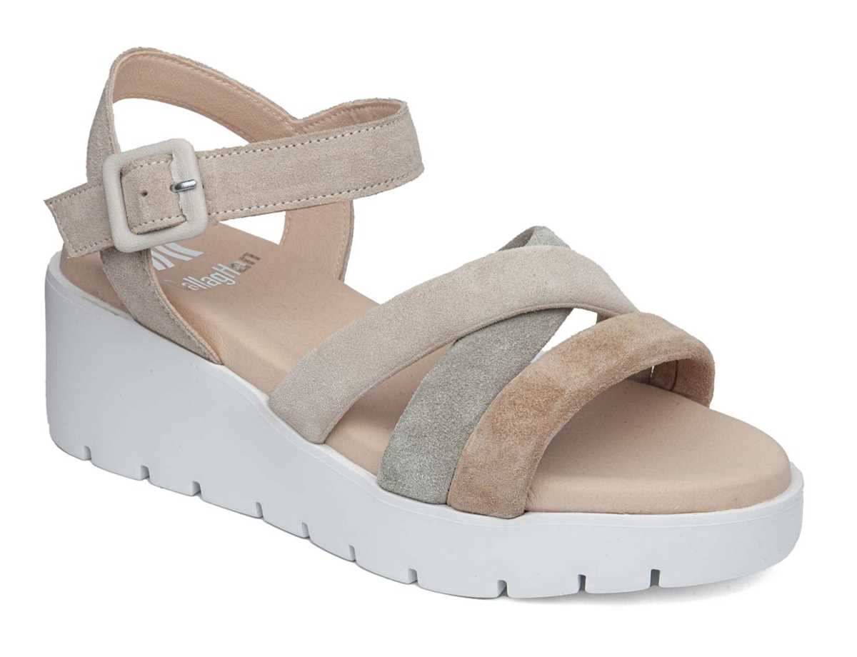 Callaghan 32000 Bera Keilabsatz Sandalen Damen Beige Grün Braun | NEH8616ZJ