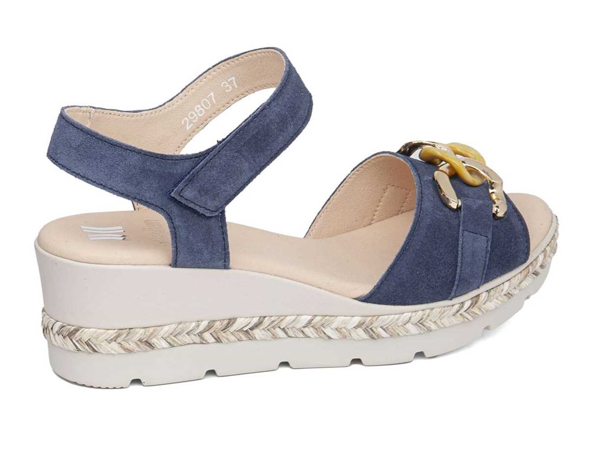 Callaghan 29807 Mara Keilabsatz Sandalen Damen Blau | ZWO5485JK