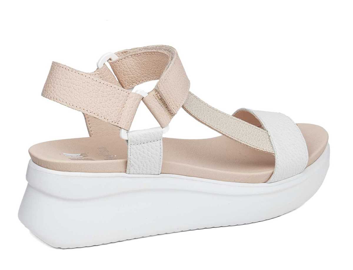 Callaghan 29900 Llana Plateau Sandalen Damen Weiß Beige Rosa | DOR7384PR