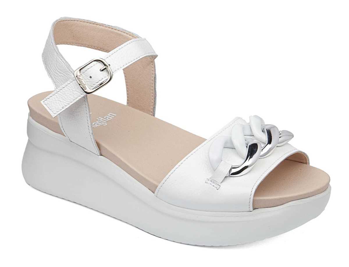 Callaghan 29910 Llana Keilabsatz Sandalen Damen Weiß | VWR8638HN