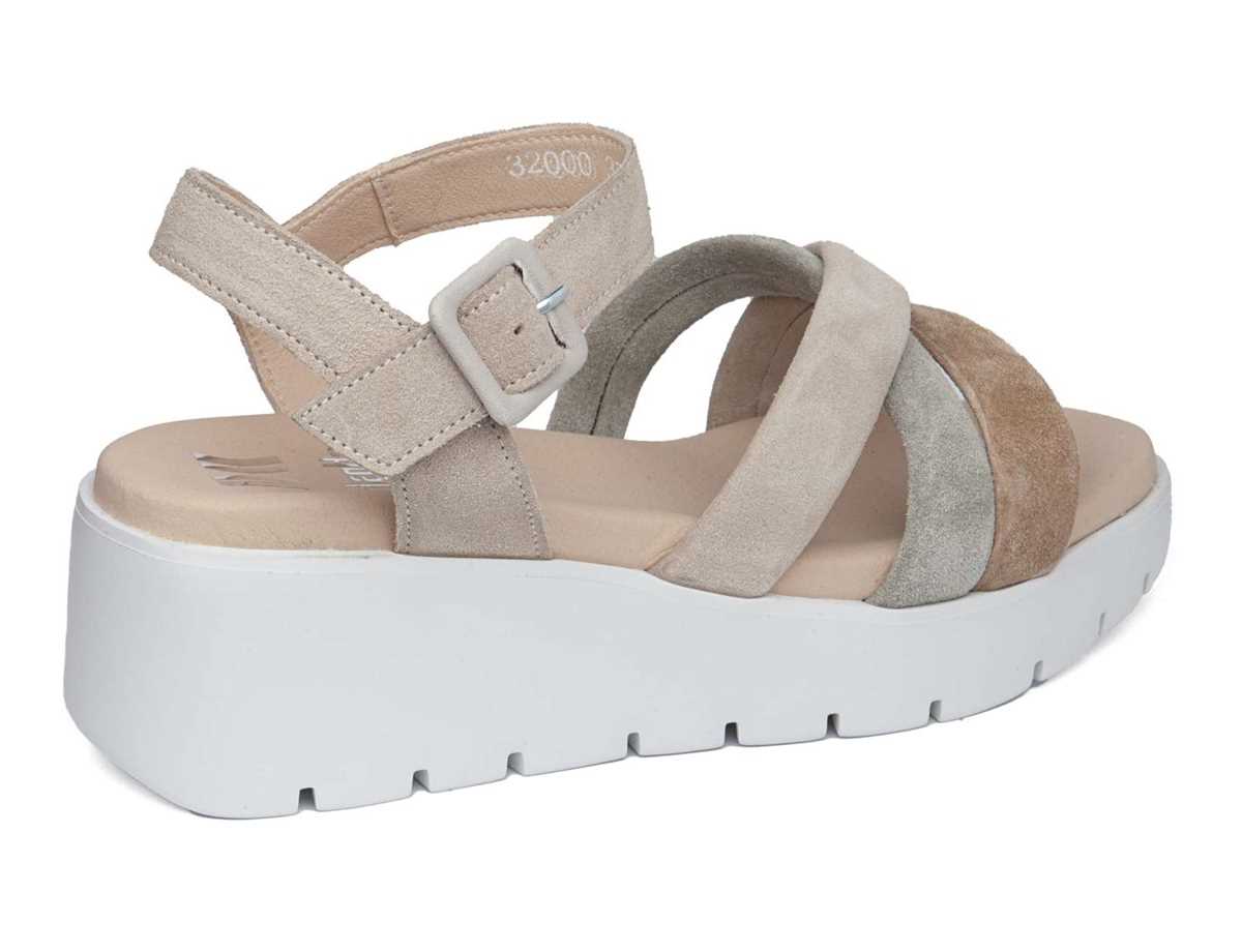 Callaghan 32000 Bera Keilabsatz Sandalen Damen Beige Grün Braun | NEH8616ZJ