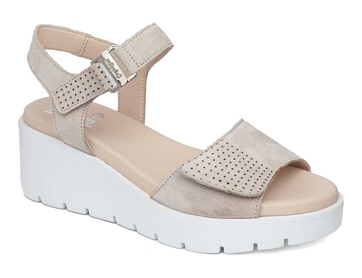 Callaghan 32002 Bera Keilabsatz Sandalen Damen Beige | PTC8042PR