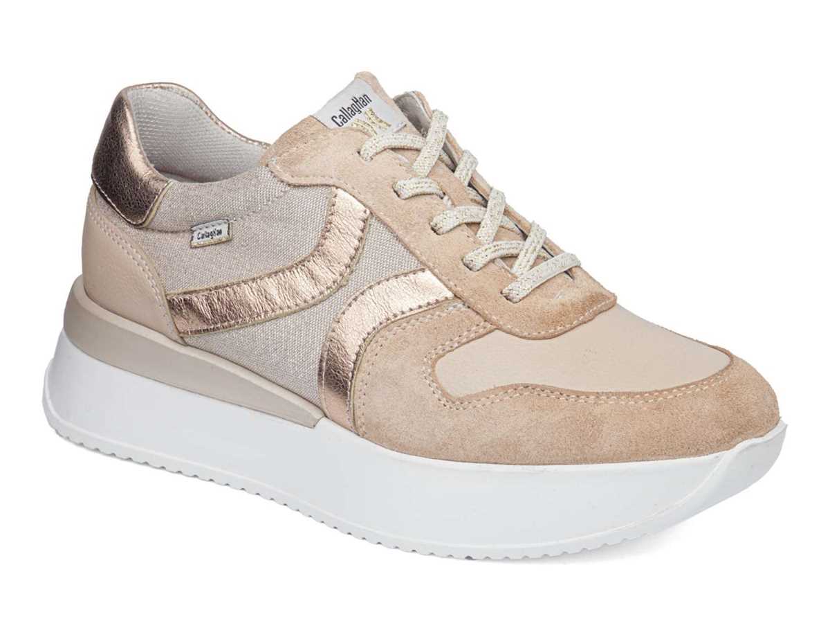 Callaghan 51204 Dina Sneakers Damen Rosa Beige Gold | LME7014RF